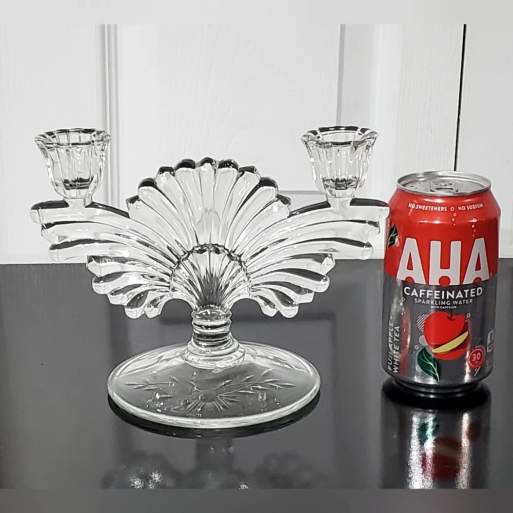 (2) 1930s "Pattern 221-2/Maya"  2 Light Candlesticks ✨️by Paden City Glass EUC - Picture 2 of 9